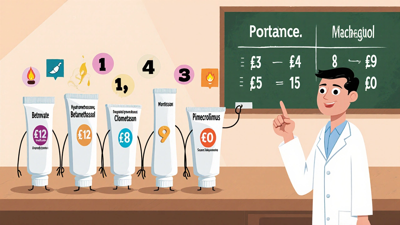Medikamentetisch mit Betnovate und Alternativen, zeigt Potenz, Nebenwirkungen und Preise.