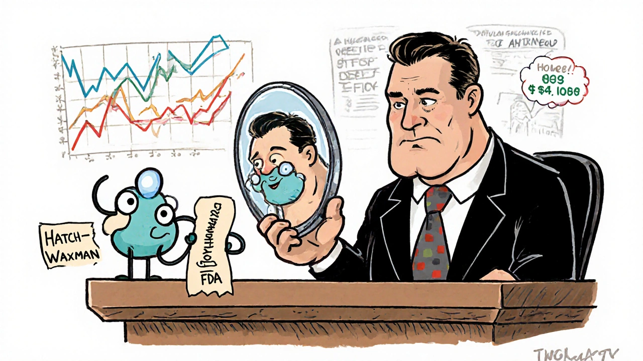 Ein Generikum versucht, den Gesetzgeber zu überzeugen, während der Originalhersteller seine Identität als Generikum verschleiert.