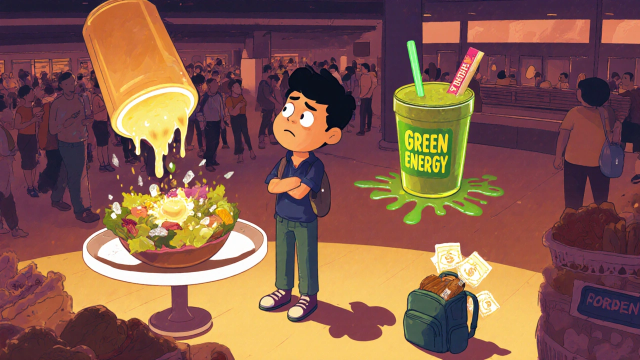 Reise und Gewichtsmanagement: Essen in Flughäfen und Restaurants