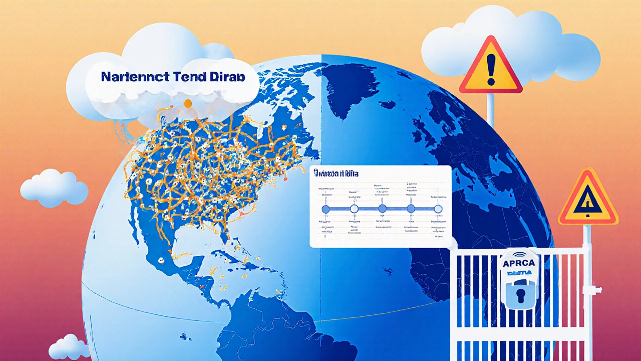 Weltkarte mit unterschiedlichen Exklusivitätsregeln: USA mit Patente-Dschungel, Europa mit klarem Zeitplan, Afrika mit verschlossener Tür.