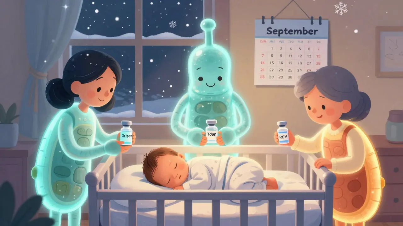 Neugeborenes von Antikörper-Gardianen aus Familie geschützt.