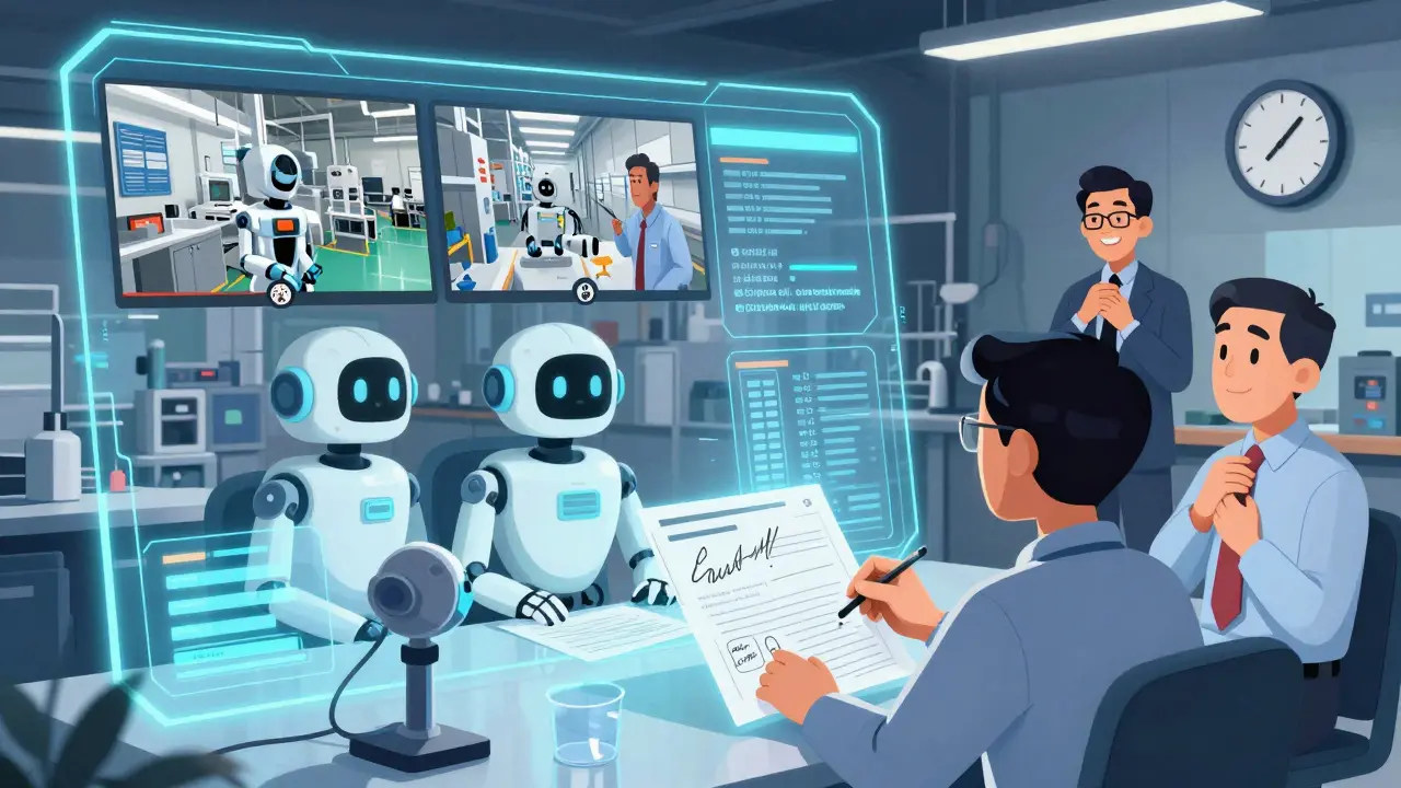 Virtuelle FDA-Inspektion mit KI-Systemen, die digitale Dokumente überprüfen.