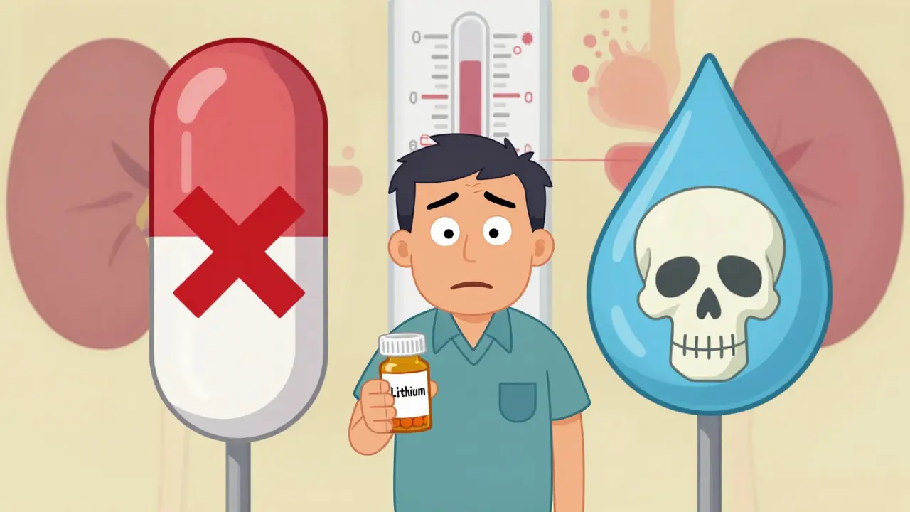 Lithium-Wechselwirkungen: NSAIDs, Diuretika und Dehydrierungsrisiken