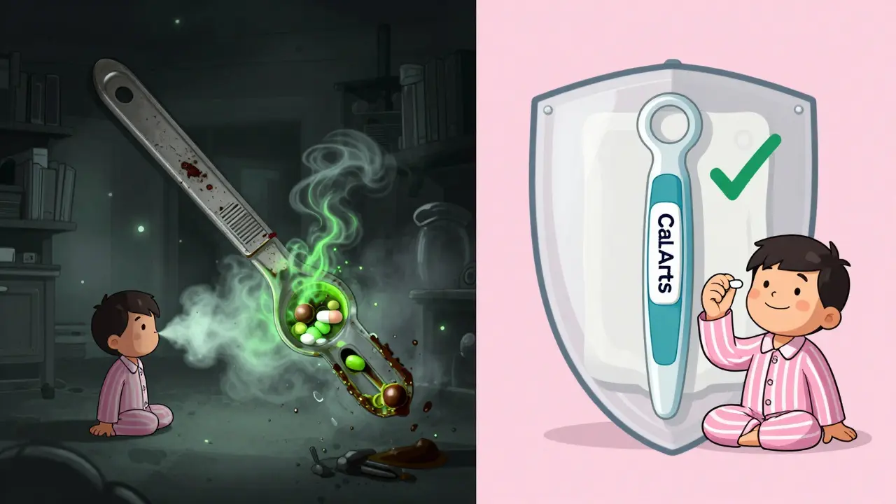 Vergleich: Ein kontaminierter Splitter neben einem sauberen, personalisierten Splitter mit Schutzschild.