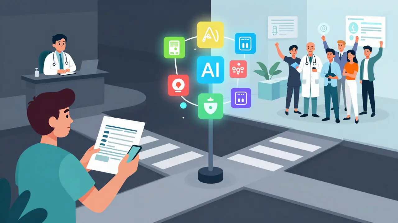 Ein Patient wählt zwischen passiver Beobachtung und aktiver Beteiligung – mit digitalen Technologien führt seine Stimme zu sichereren Medikamenten.