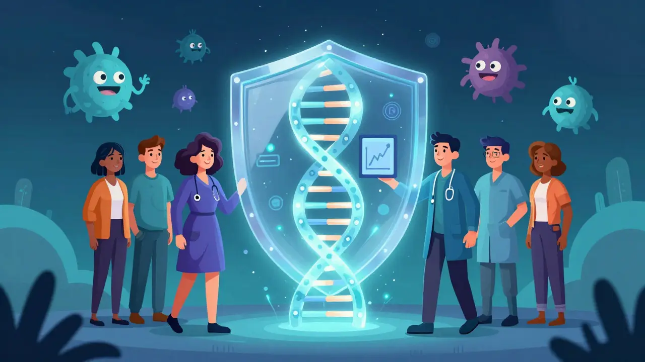 DNA-Helix schützt Charaktere vor schattigen Nebenwirkungsmönstern
