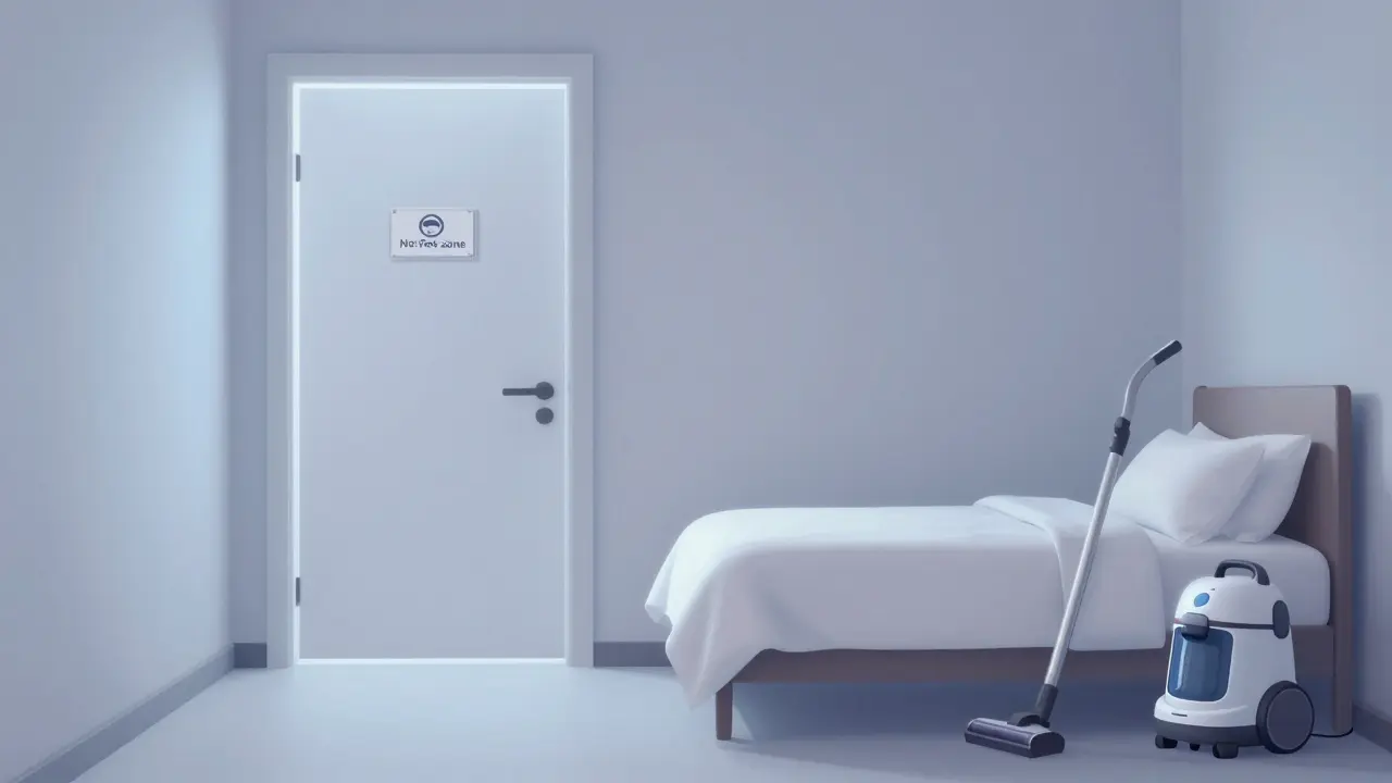 Sauberes Schlafzimmer als tierfreie Zone mit HEPA-Staubsauger