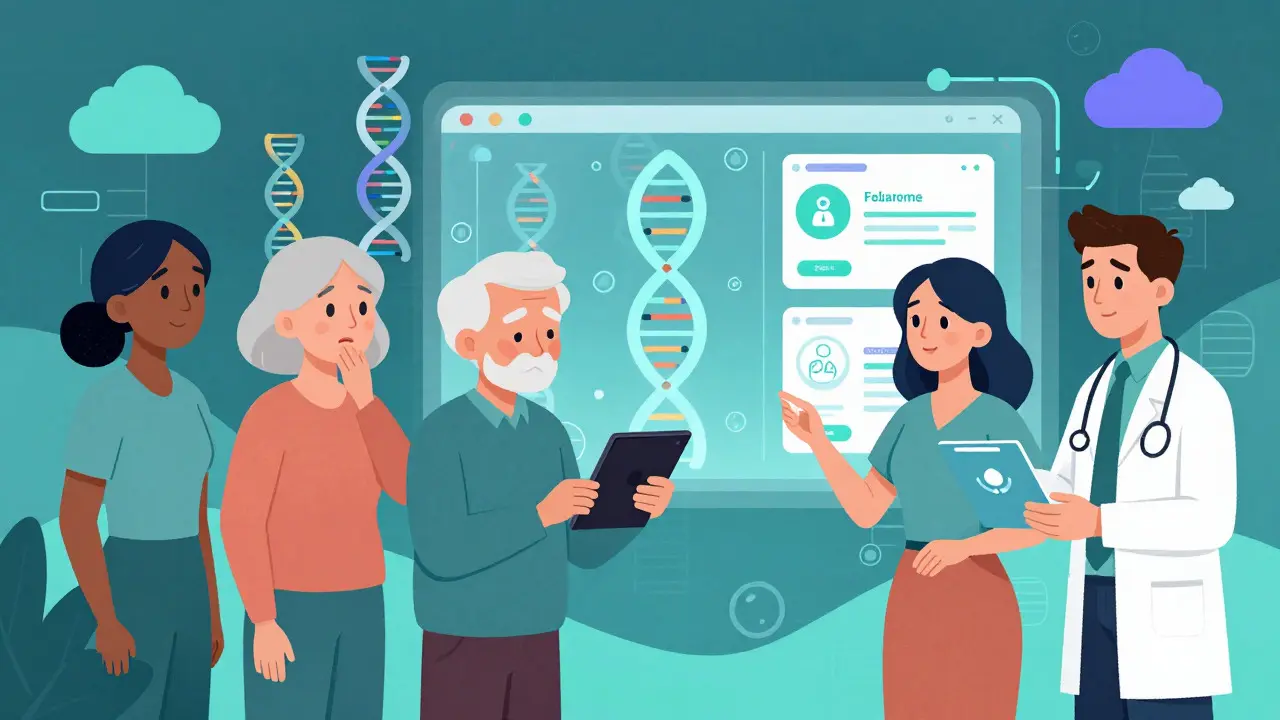 Personalisierte Medizin und digitale Gesundheits-Apps illustriert